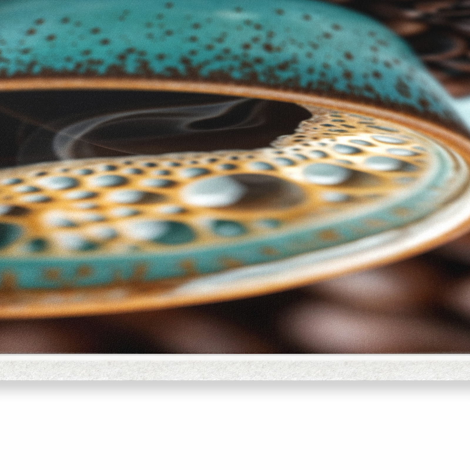 Hygienischer waschbarer Küchenteppich mit Motiv Kaffee mit Tasse in seitlicher Ansicht