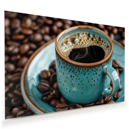 Wandbild mit dem Motiv Türkise Kaffeetasse