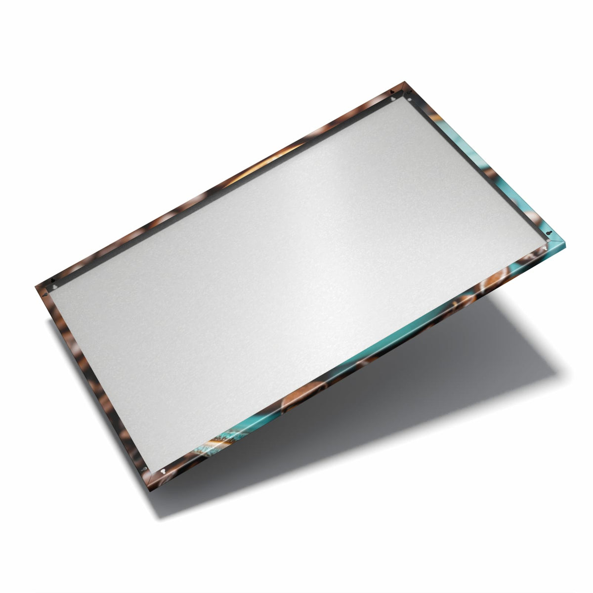 Nur 7 mm – liegt eng an der Wand – Metall Magnettafel - Türkise Kaffeetasse