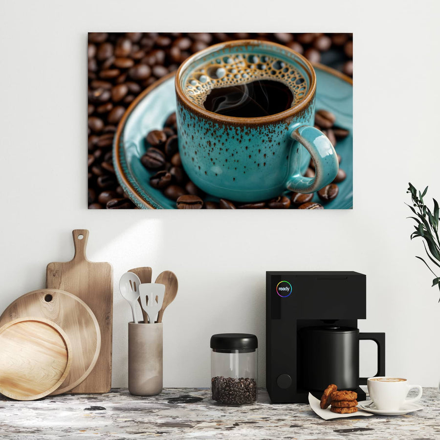 Maße Metall Magnettafel - Türkise Kaffeetasse