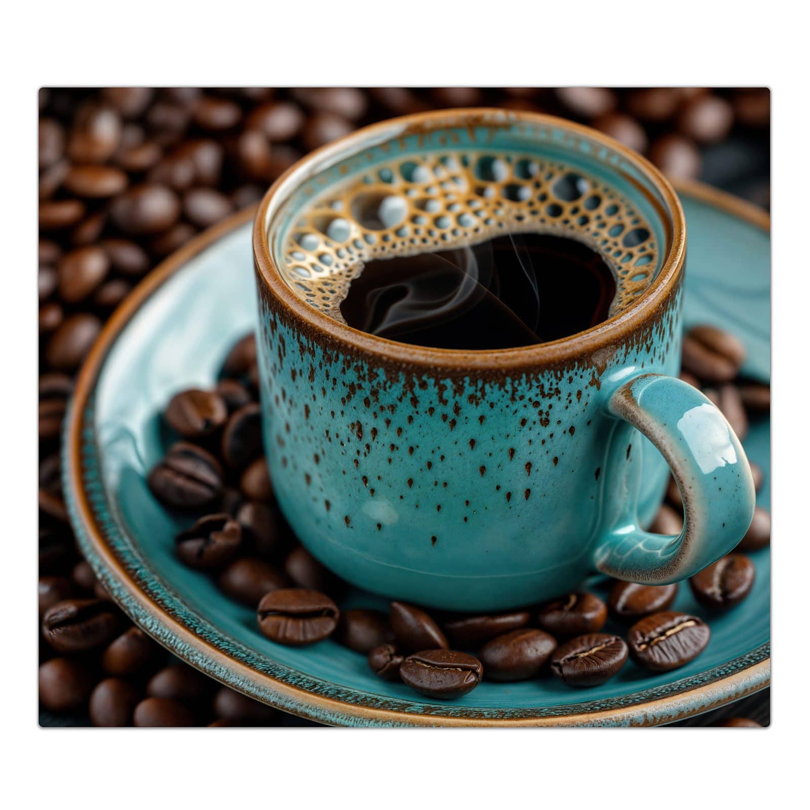 1-teilige Herdabdeckplatten aus Glas mit Kaffee mit Tasse-Motiv in der Frontansicht