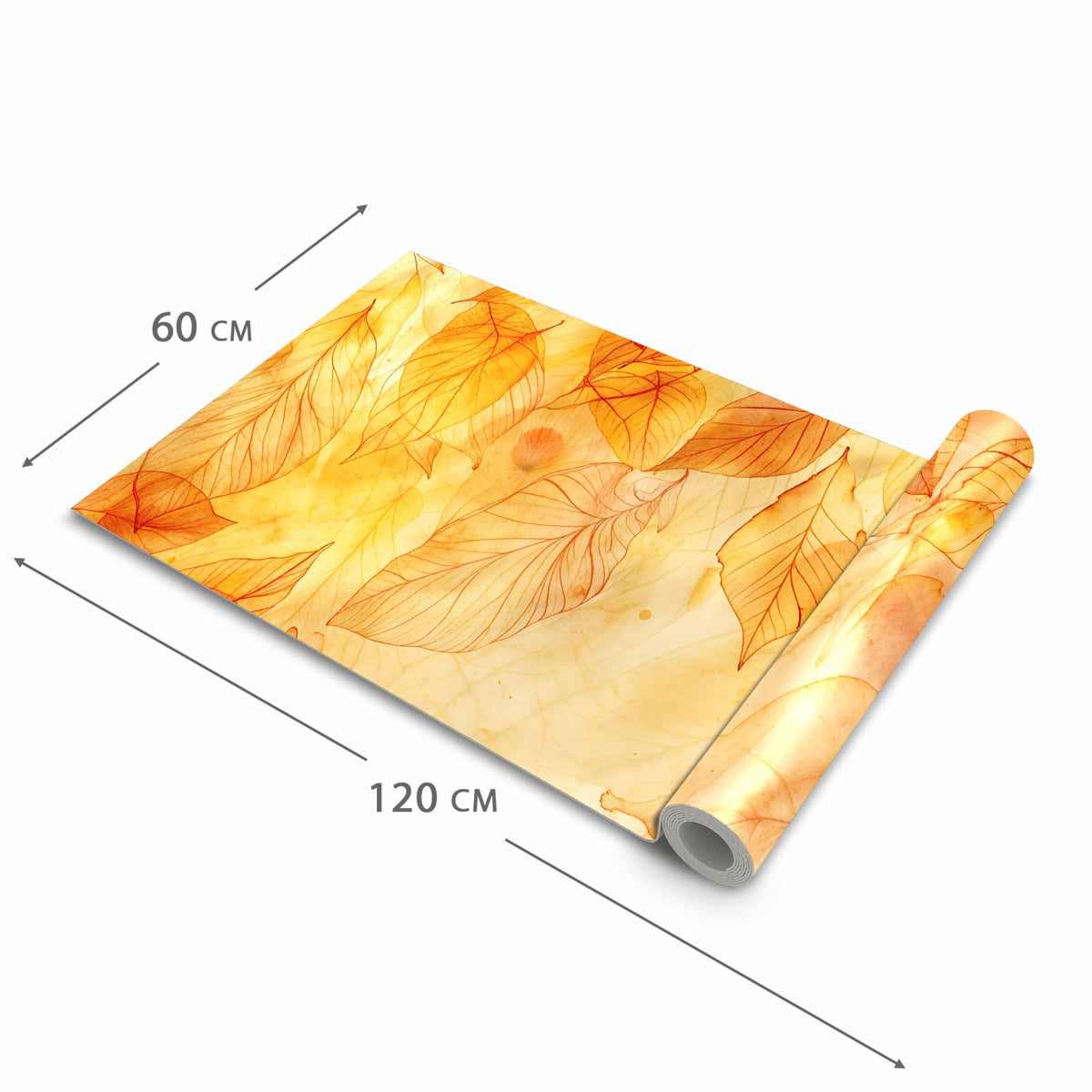 Waschbarer dünner Küchenteppich mit Motiv Herbstblätter in der Grösse 80x250 cm