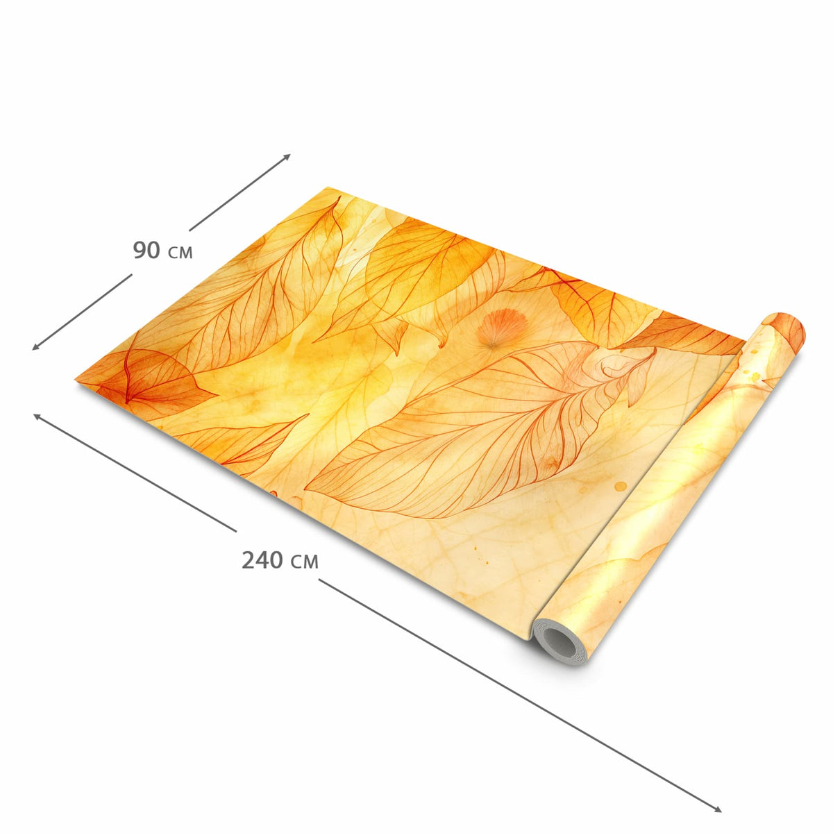 Waschbarer Küchenteppich mit Motiv Herbstblätter in der Grösse 80x280 cm für sichere Aufbewahrung