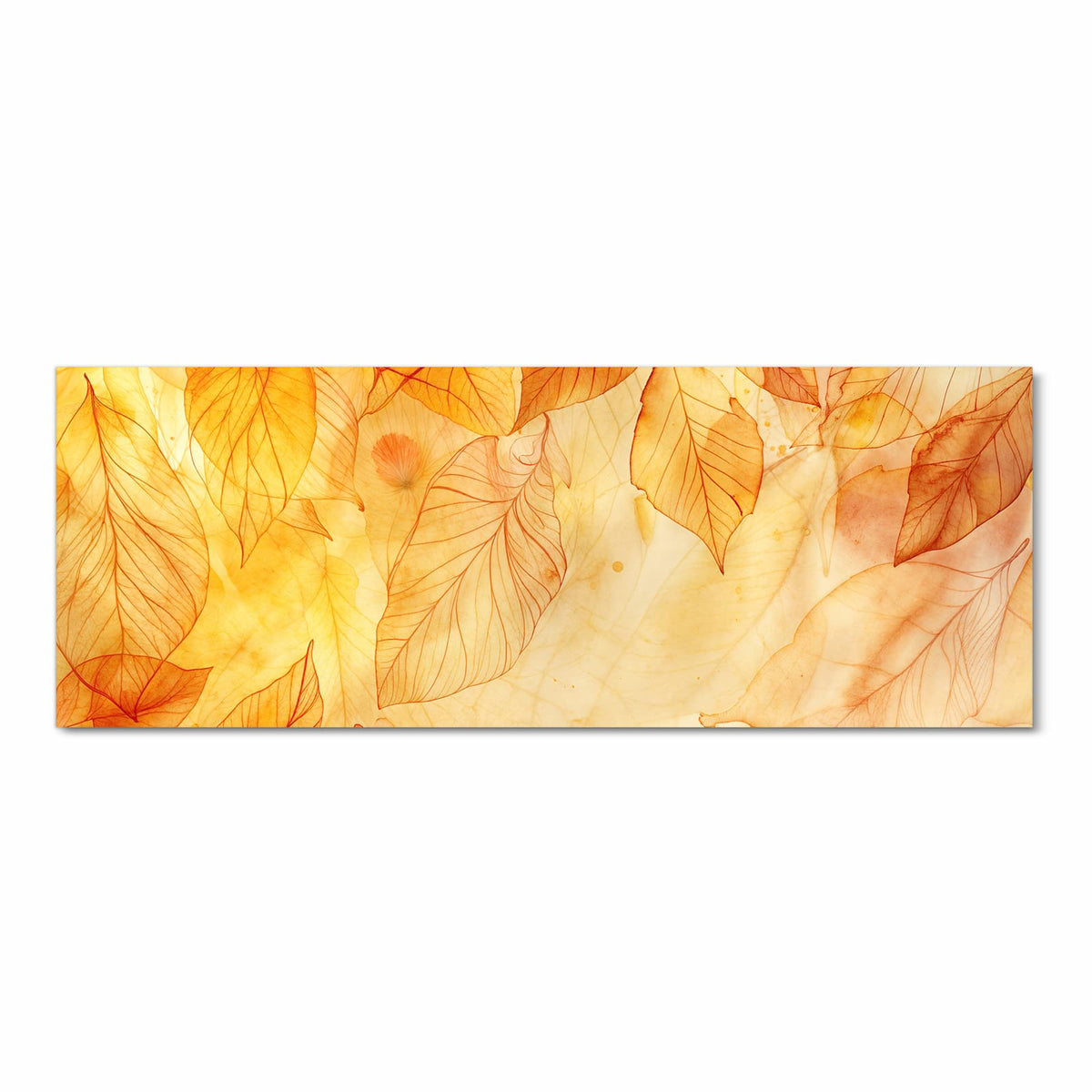 Rutschfester moderner Küchenläufer mit Motiv Herbstblätter in Frontansicht