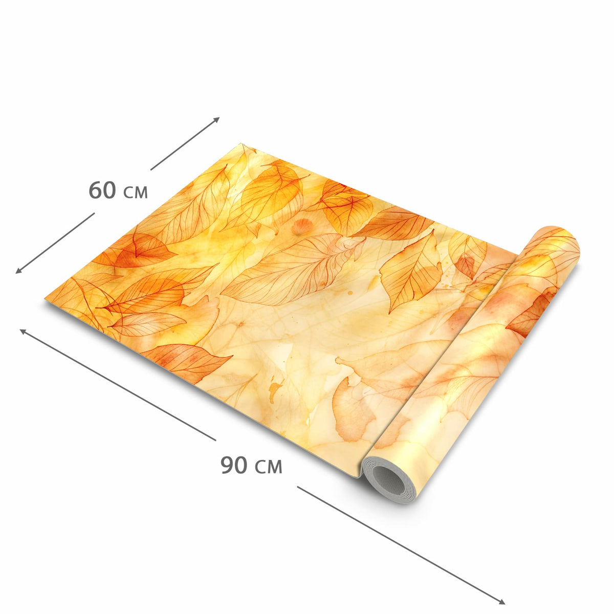 Feuchtigkeitsresistenter Küchenteppich mit Motiv Herbstblätter in der Grösse 80x250 cm