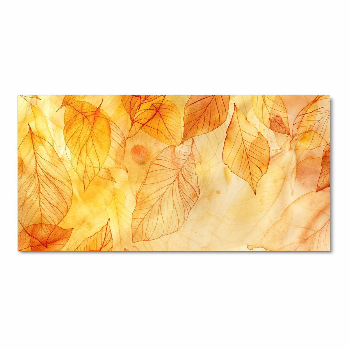 Flacher Küchenläufer mit Motiv Herbstblätter in Frontansicht