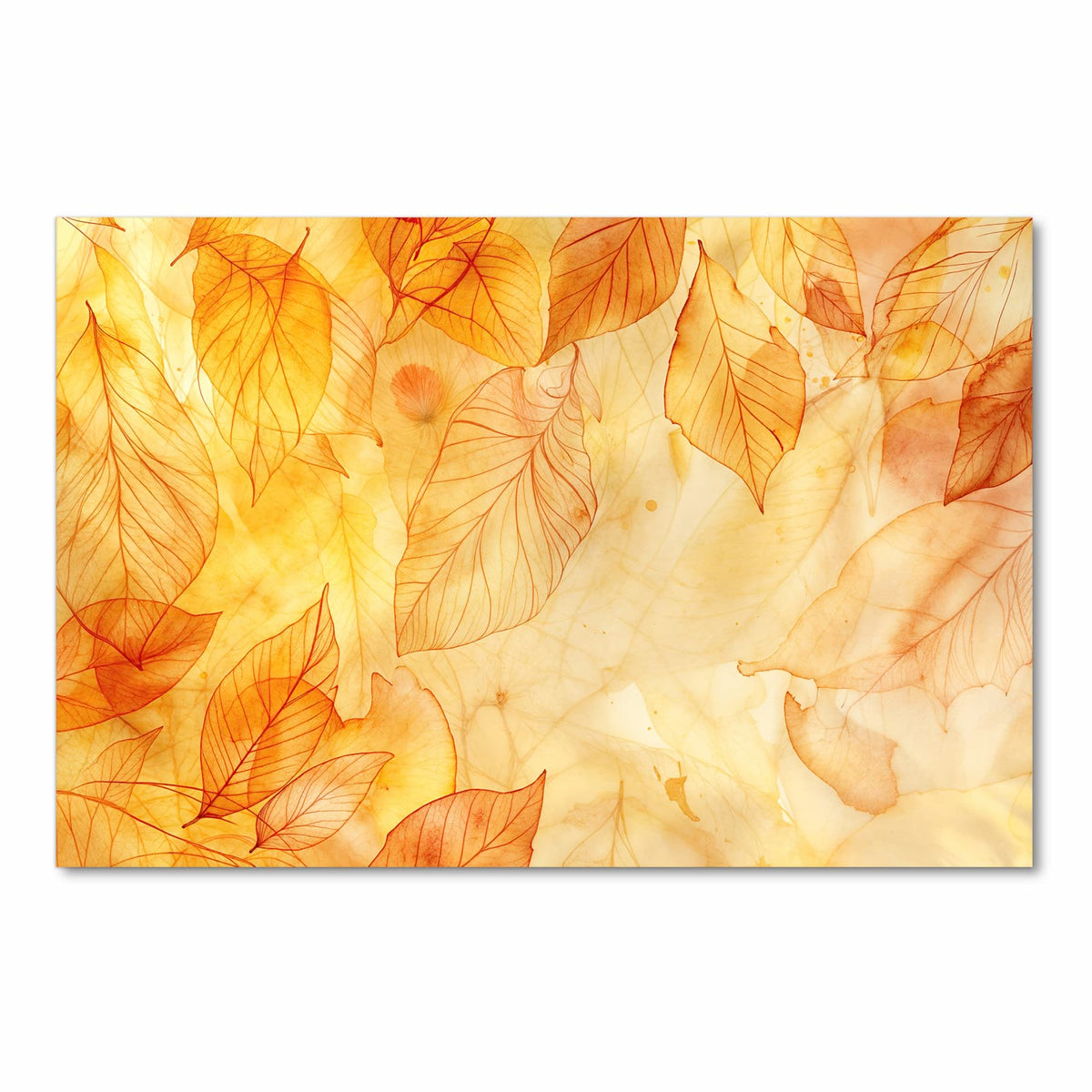 Hygienischer rutschfester Küchenläufer mit Motiv Herbstblätter in Frontansicht
