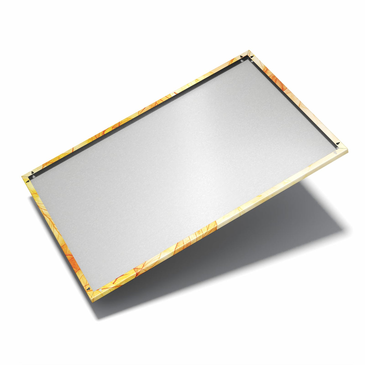 Nur 7 mm – liegt eng an der Wand – Metall Magnettafel - Durchscheinendes Laub