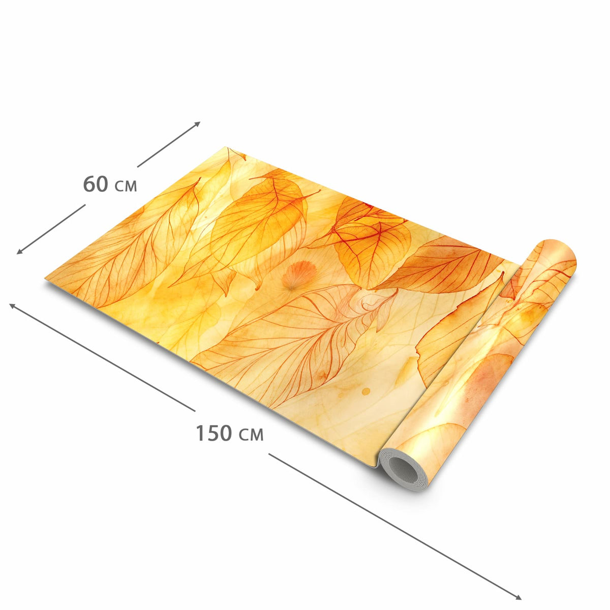 Hygienischer Teppich fürs Esszimmer mit Motiv Herbstblätter in der Grösse 80x250 cm