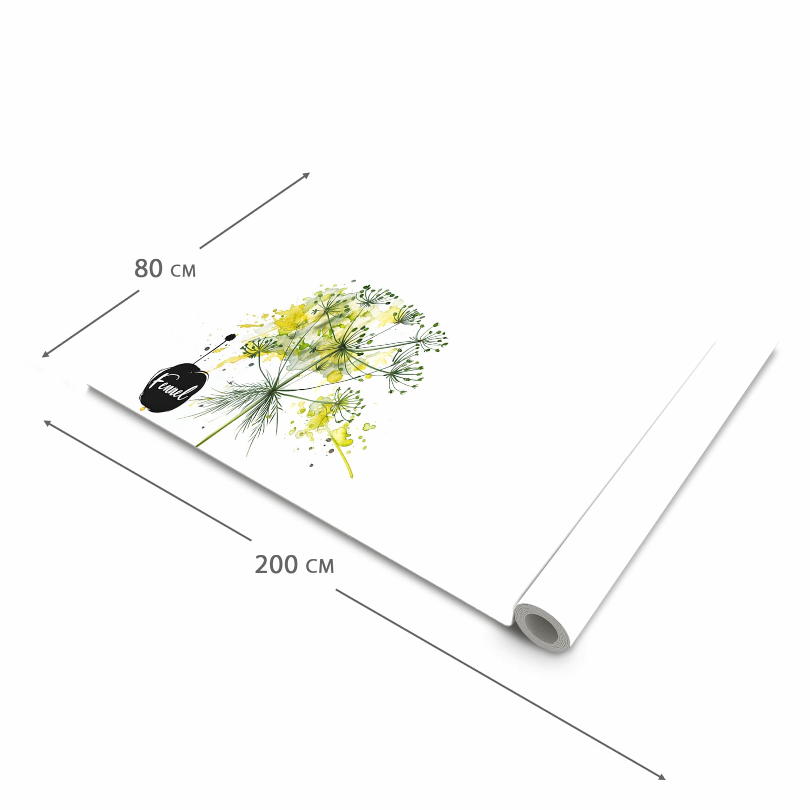 Langlebiger waschbarer Küchenläufer mit Motiv Fennel Kunstwerk in der Größe 80x250 cm