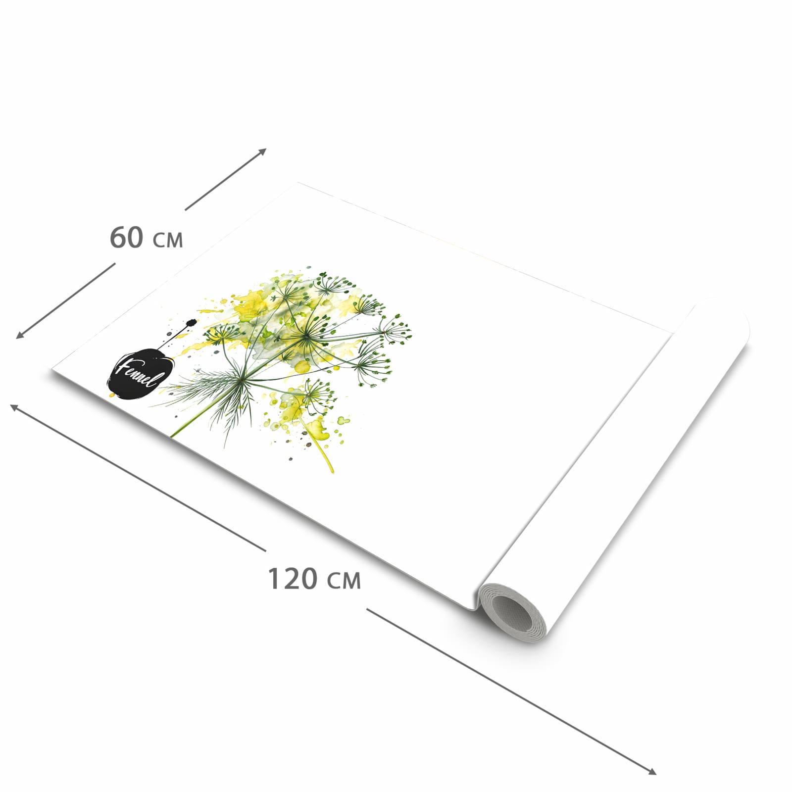 Abriebfester Küchenläufer mit Motiv Fennel Kunstwerk in der Grösse 80x250 cm