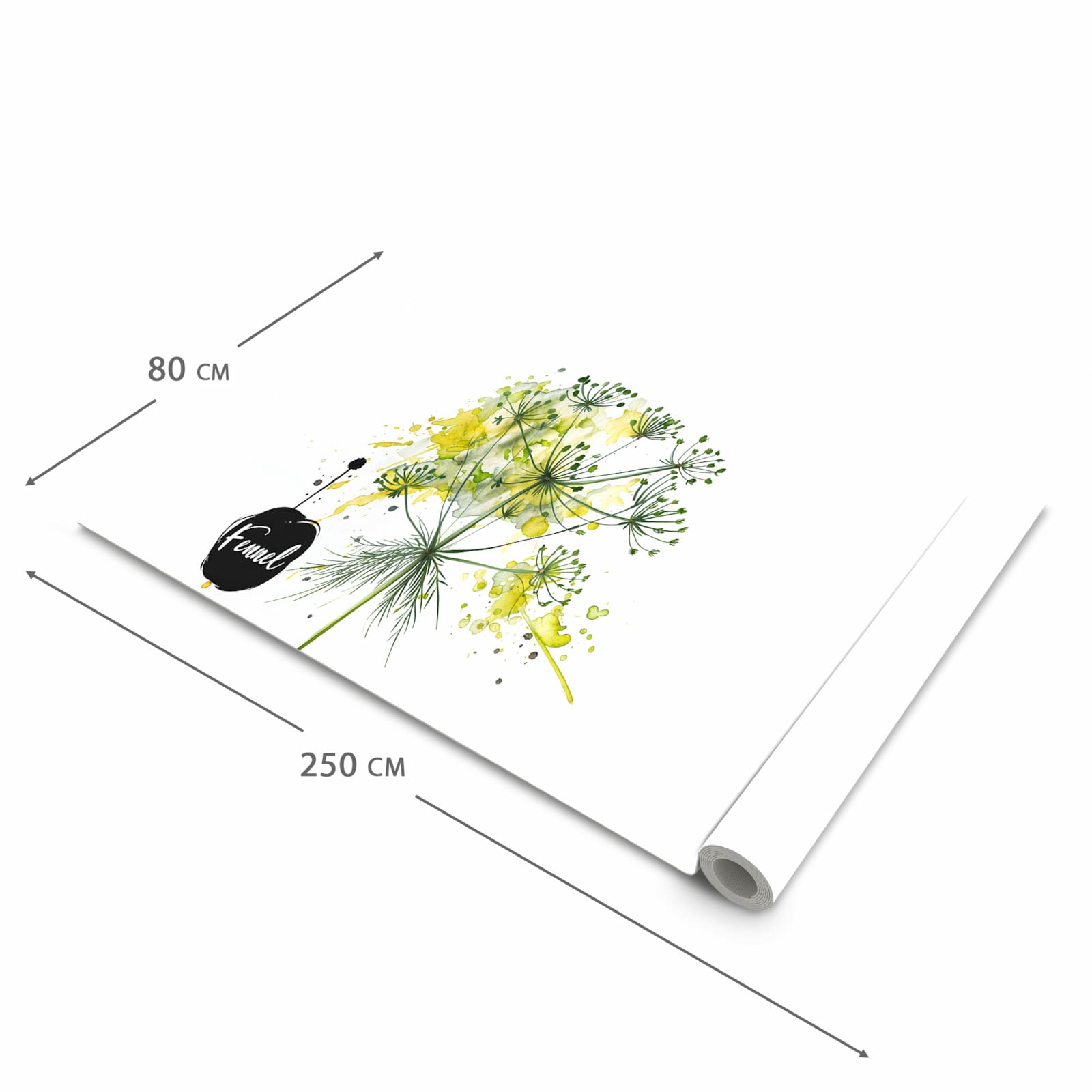 Flacher Küchenläufer mit Motiv Fennel Kunstwerk in der Grösse 80x250 cm für lange Flure