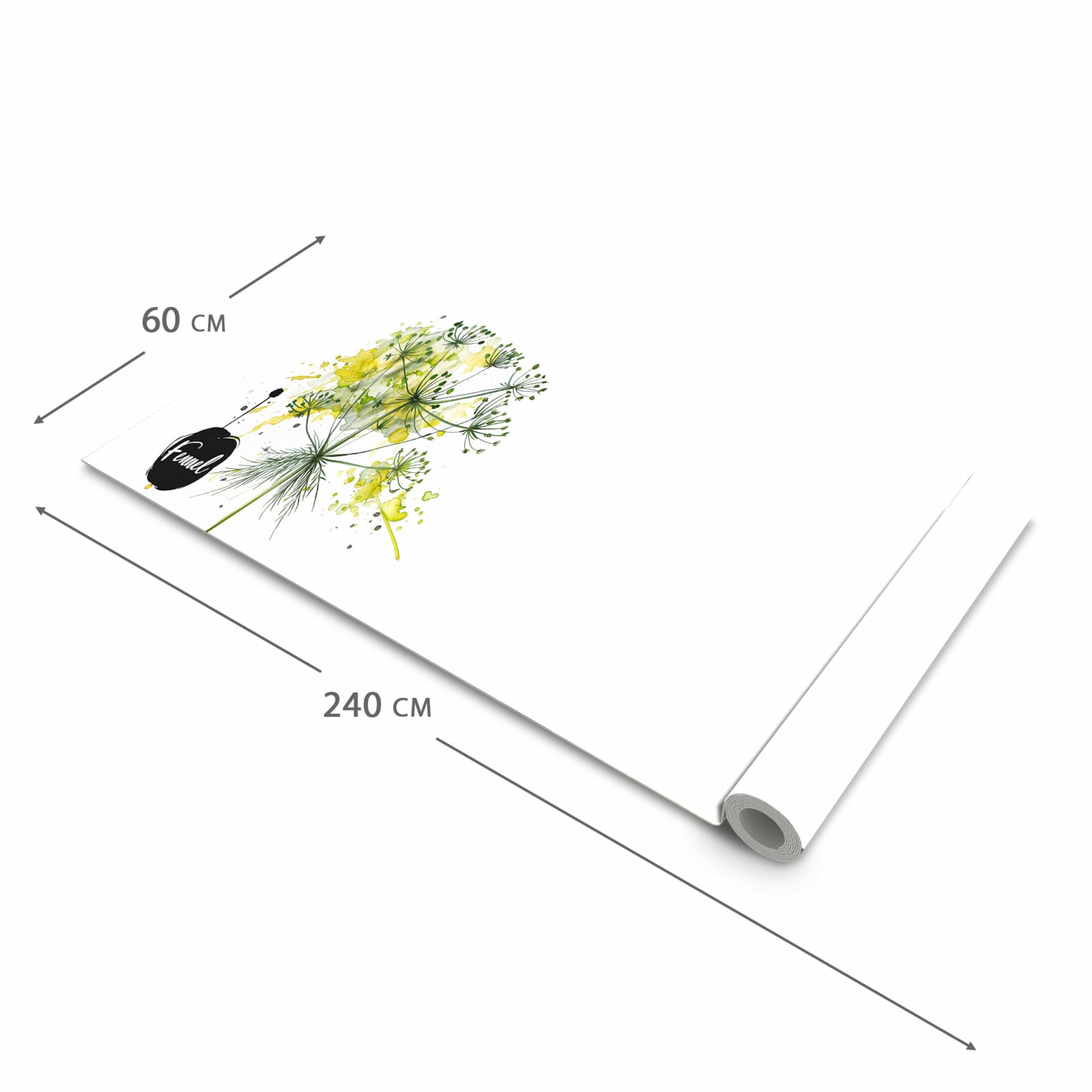 Wasserabweisender Küchenläufer mit Motiv Fennel Kunstwerk in der Grösse 80x250 cm