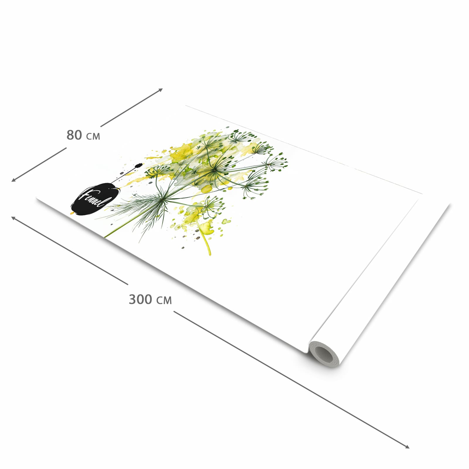 Komfortabler Läufer flur rutschfest mit Motiv Fennel Kunstwerk in der Grösse 80x250 cm