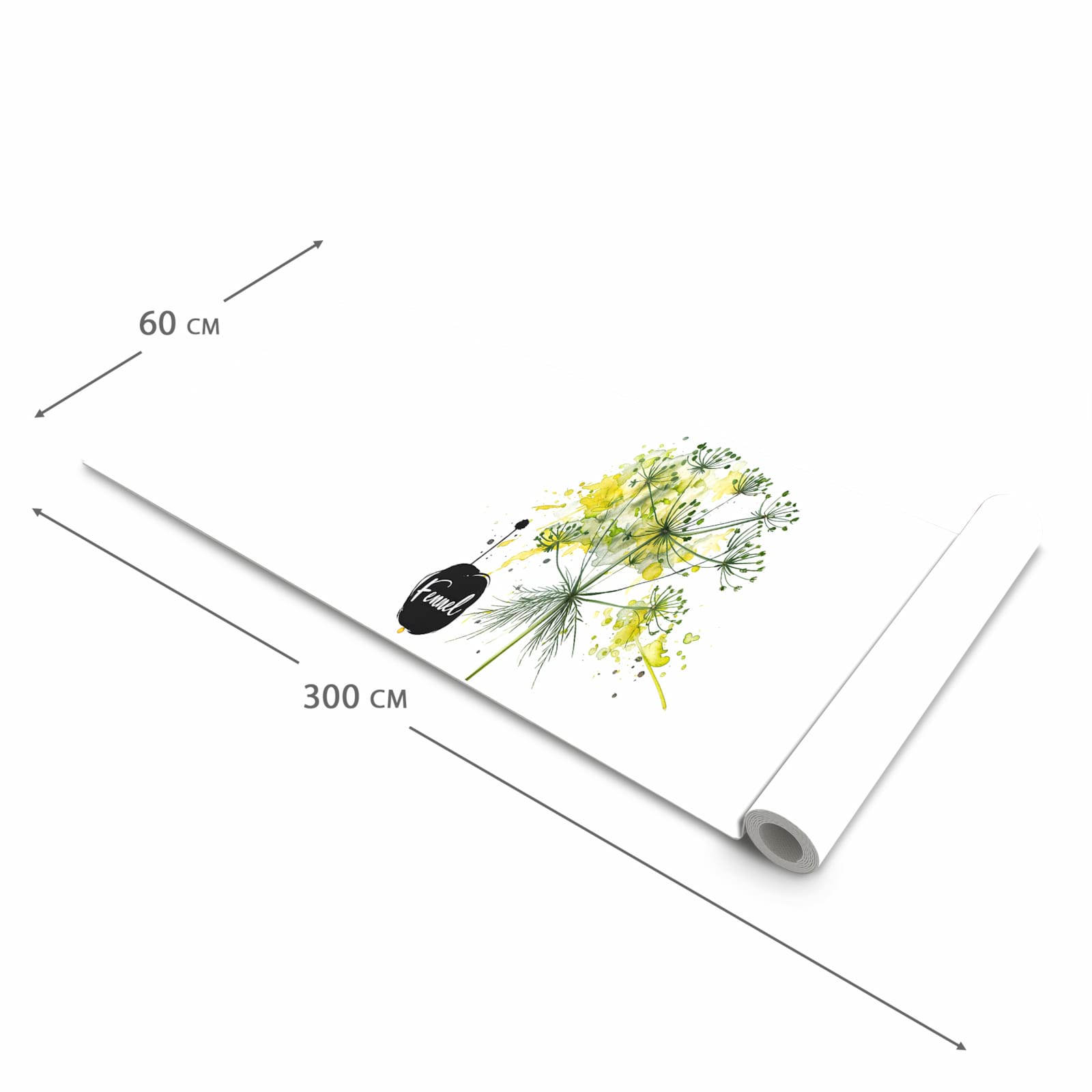 Schmutzabweisender Teppichläufer für die Küche mit Motiv Fennel Kunstwerk in der Grösse 80x250 cm