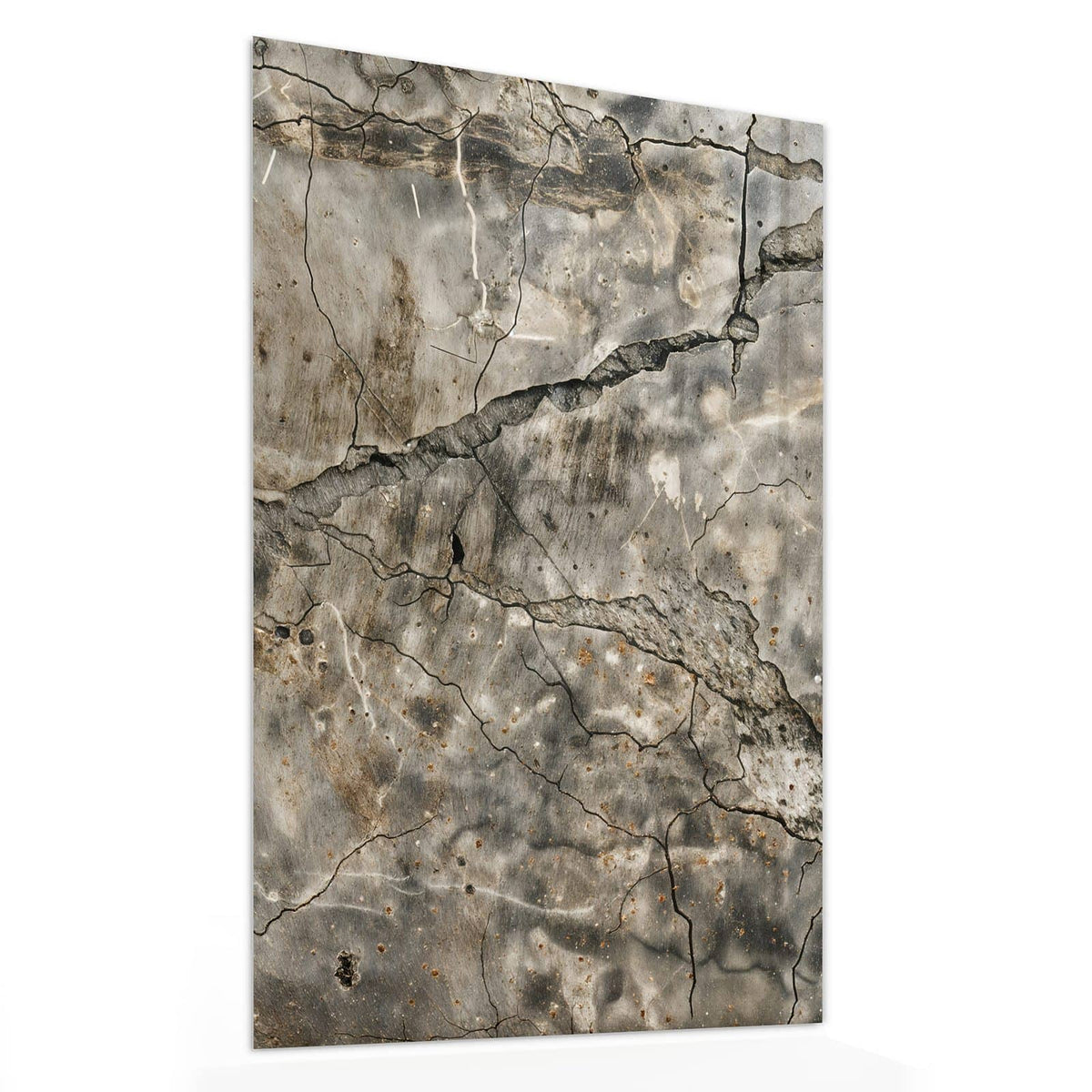 Glasbild Tiefe Risse im Stein von der Seite, 4 mm Echtglas