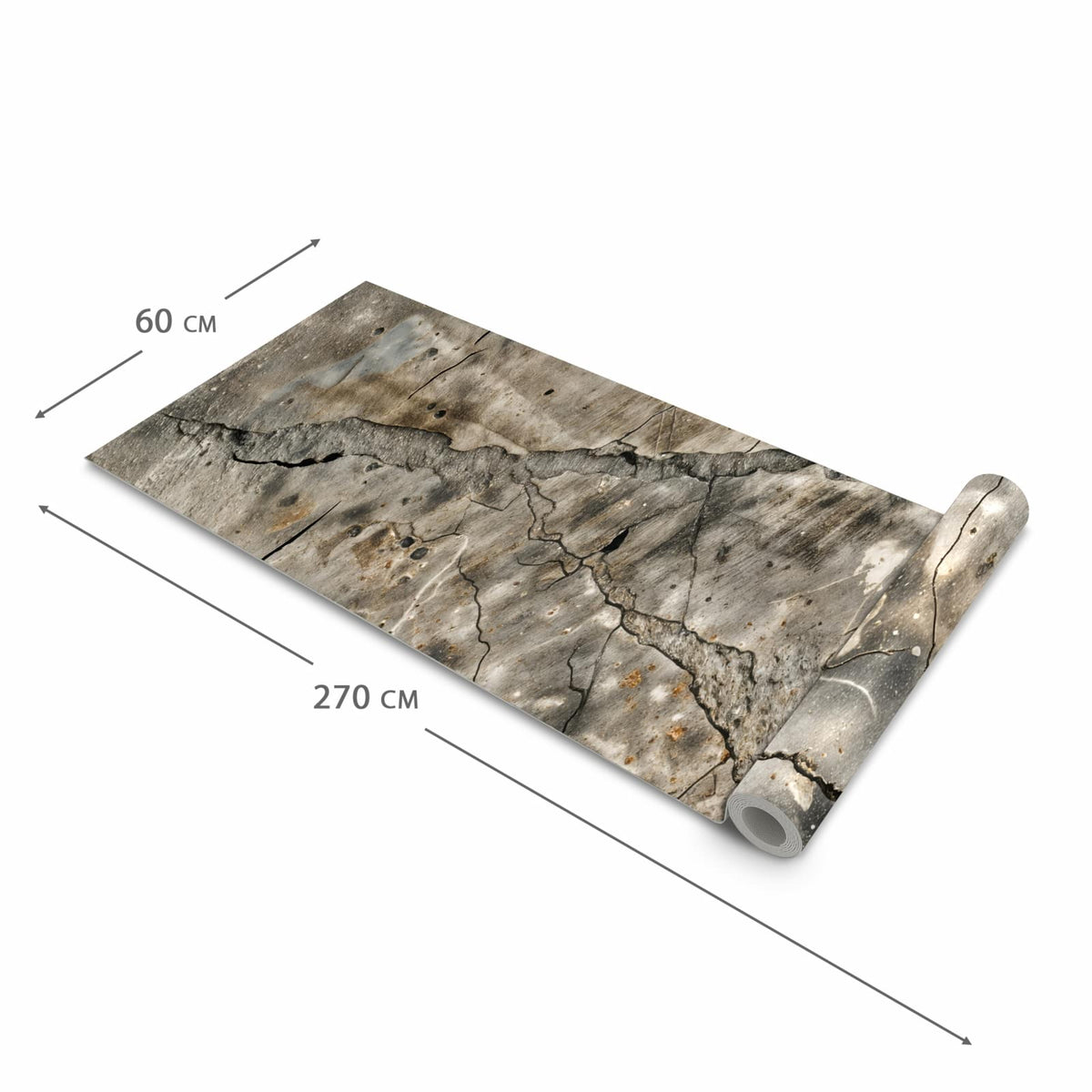 Formstabiler Küchenläufer mit Motiv Rissige Oberfläche in der Grösse 90x180 cm