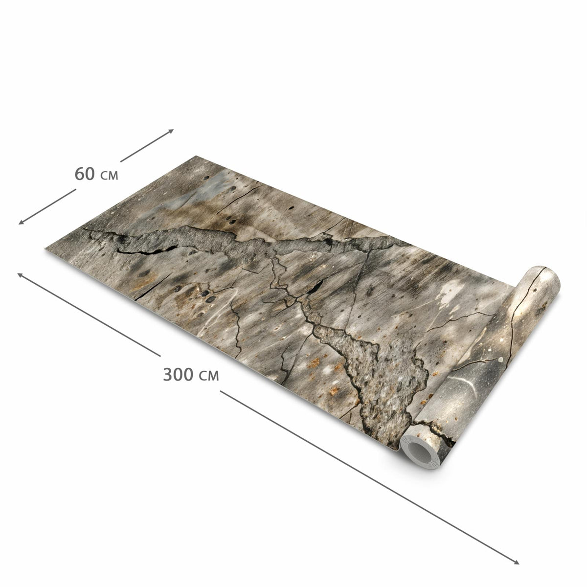 Küchenvorleger mit Motiv Rissige Oberfläche in der Grösse 90x180 cm für sichere Aufbewahrung