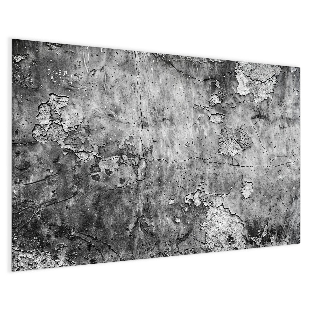 4 mm Glas statt lackiertem Blech – Magnettafel - Rissiger Putz in Grau