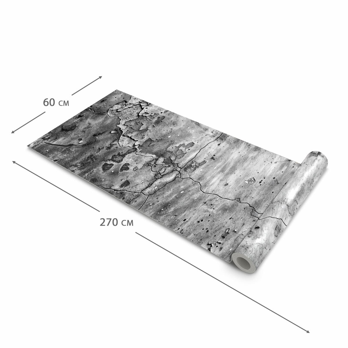 Feuchtigkeitsresistenter Küchenteppich mit Motiv Abgenutzte Wand in der Grösse 80x200 cm