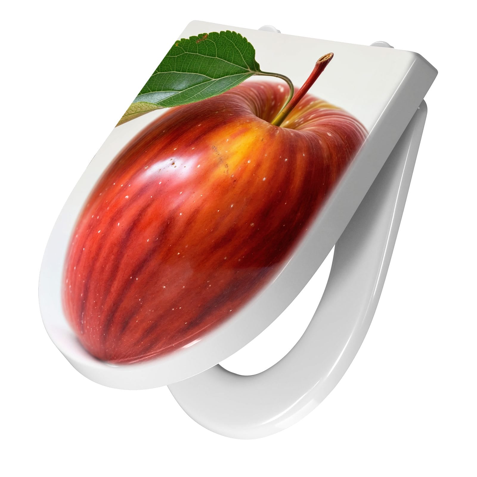 WC-Sitz mit Absenkautomatik Roter Apfel Mit Blatt