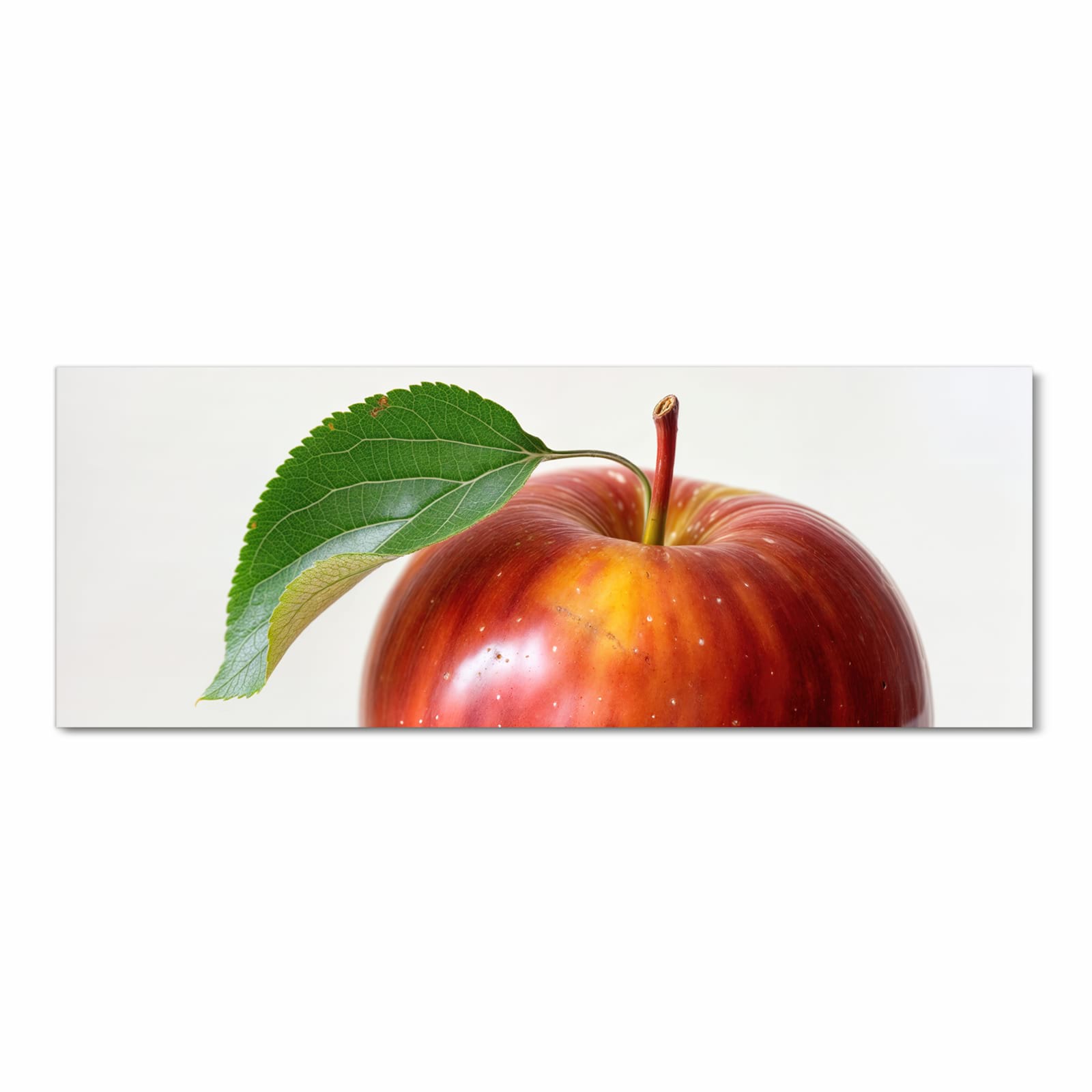 Waschbarer Küchenläufer mit Motiv Roter Apfel Mit Blatt in Frontansicht für angenehme Haptik