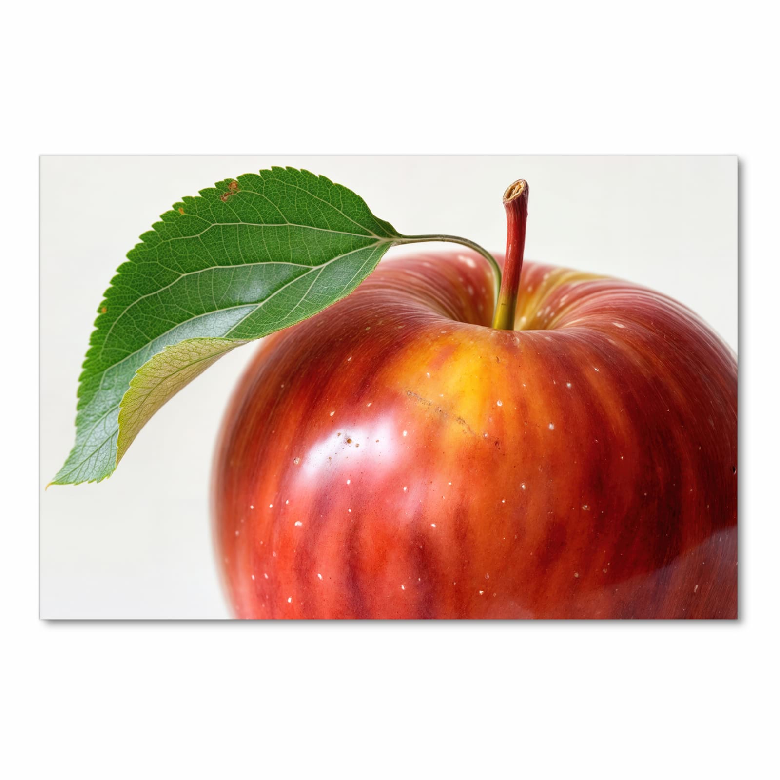 Pflegeleichter Küchenläufer mit Motiv Roter Apfel Mit Blatt in Frontansicht