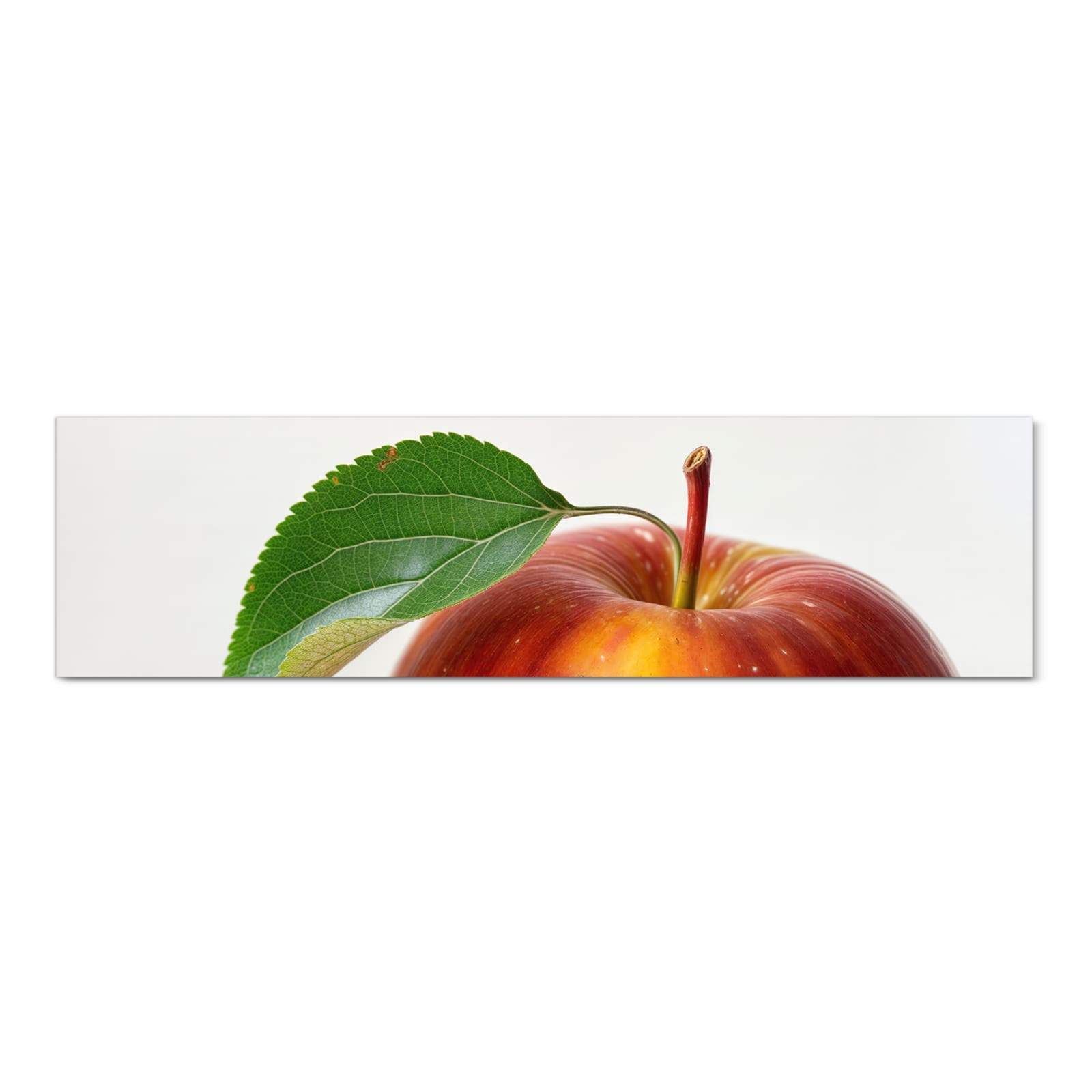 Waschbarer Küchenläufer mit Motiv Roter Apfel Mit Blatt in Frontansicht für einfache Reinigung