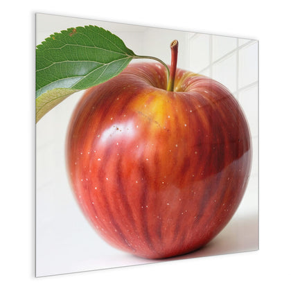 Magnettafel mit dem Motiv Roter Apfel mit Blatt