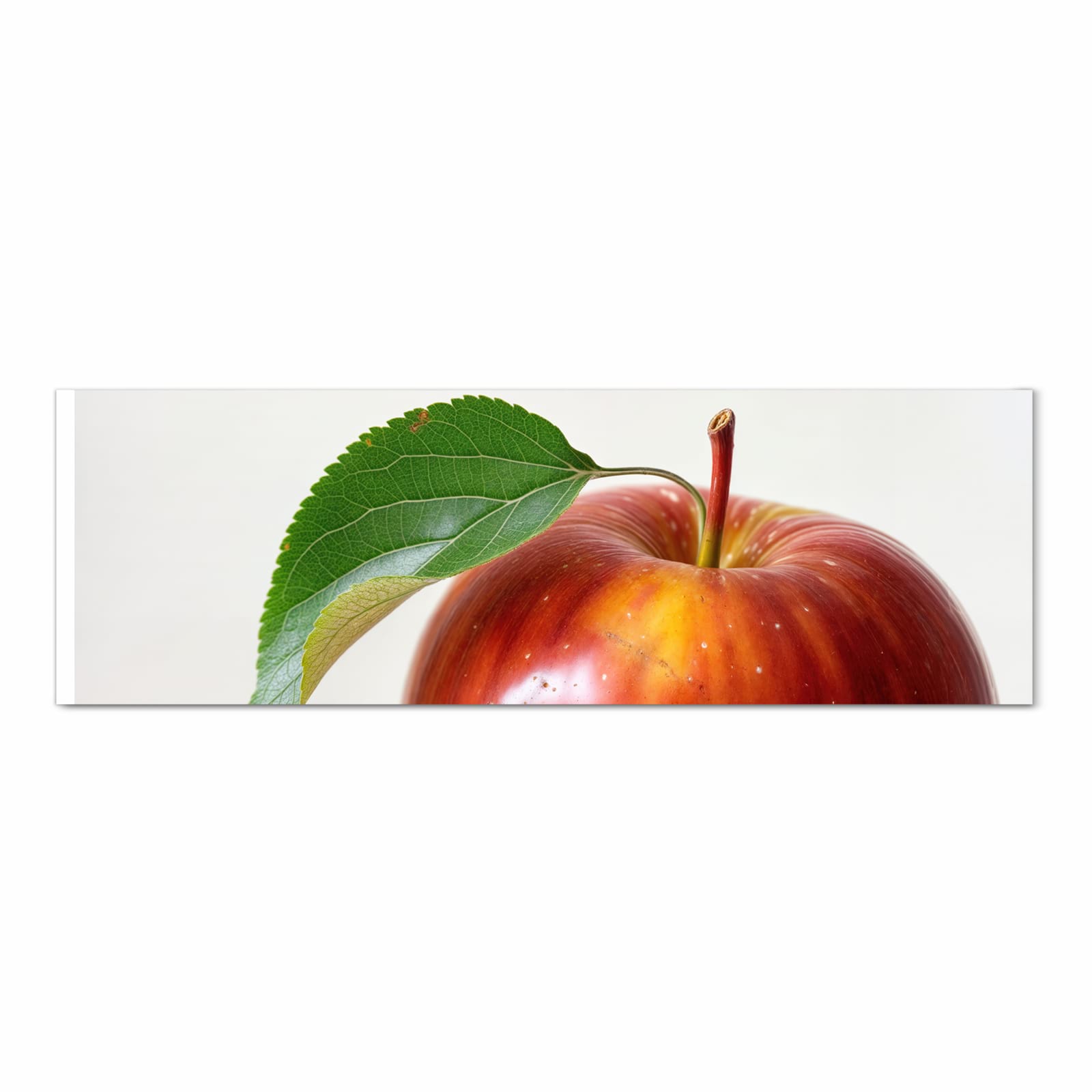 Komfortabler Küchenläufer mit Motiv Roter Apfel Mit Blatt in Frontansicht für die Küche