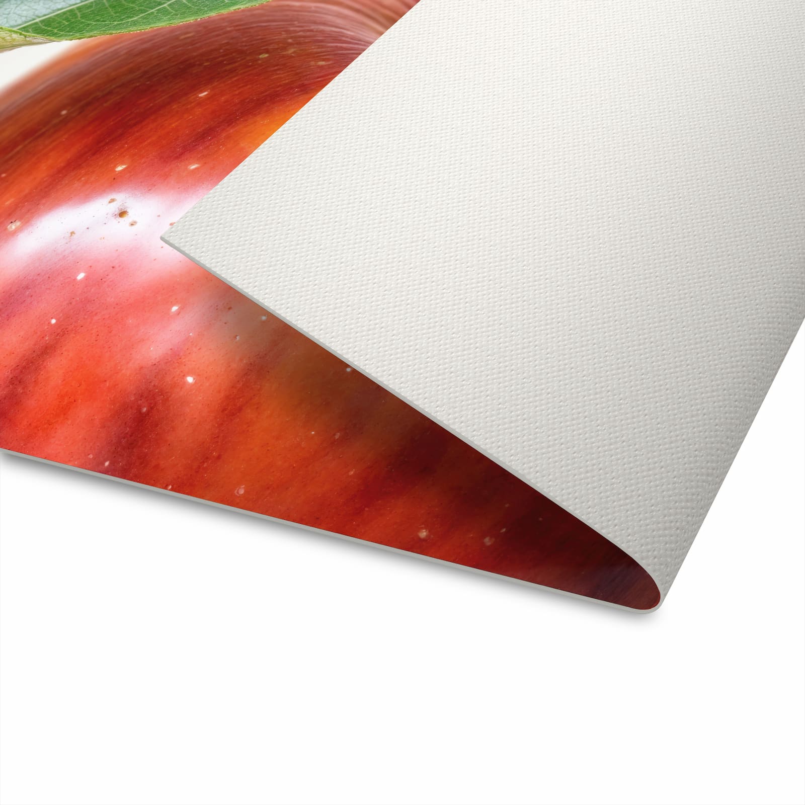 Pflegeleichter Läufer für die Küche mit Motiv Roter Apfel Mit Blatt in der Unterseite