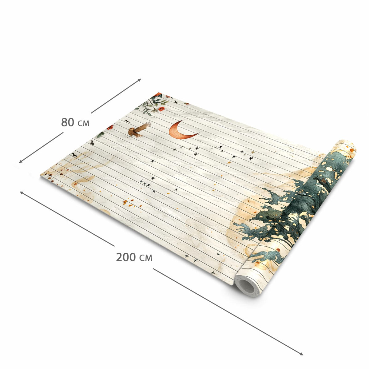 Formstabiler rutschfester Küchenteppich mit Motiv Natur Notizblock in der Grösse 80x200 cm