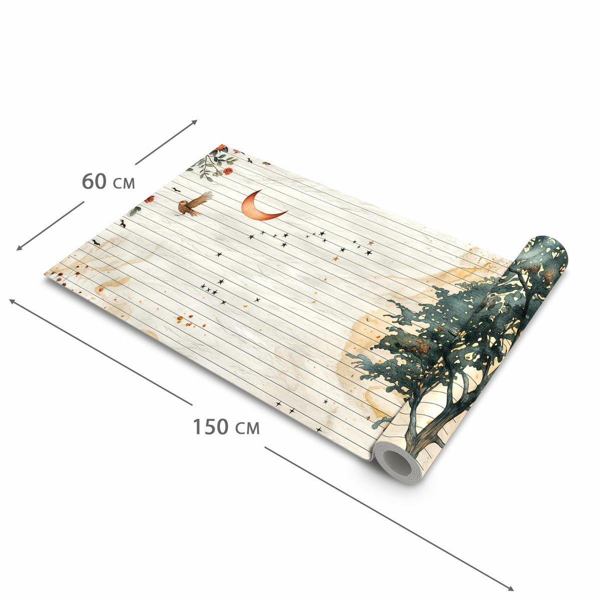Rutschfester Küchenteppich mit Motiv Natur Notizblock in der Grösse 60x90 cm