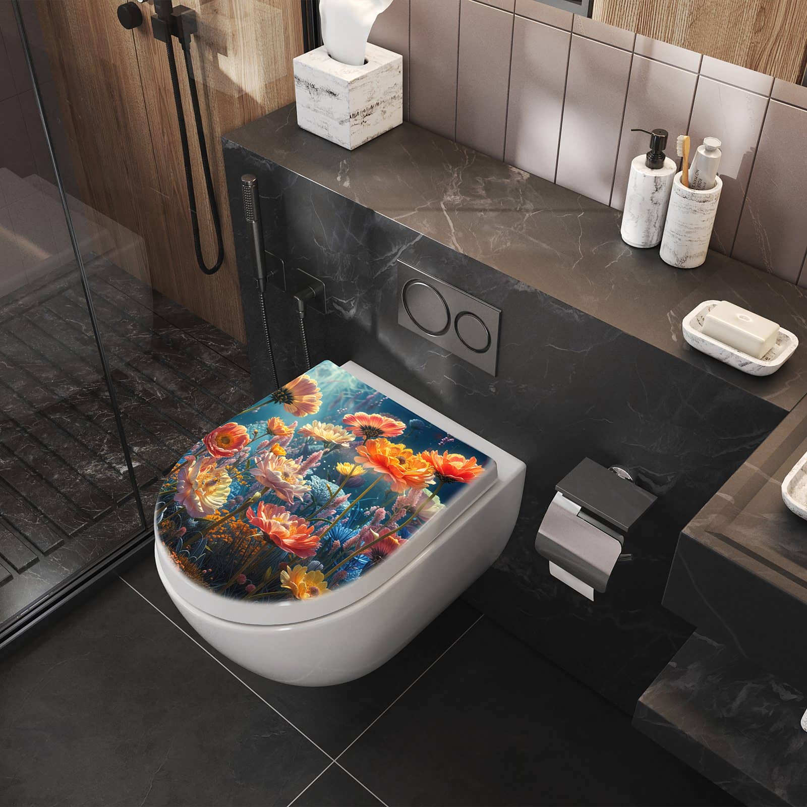 WC-Sitz mit Absenkautomatik Blumengarten