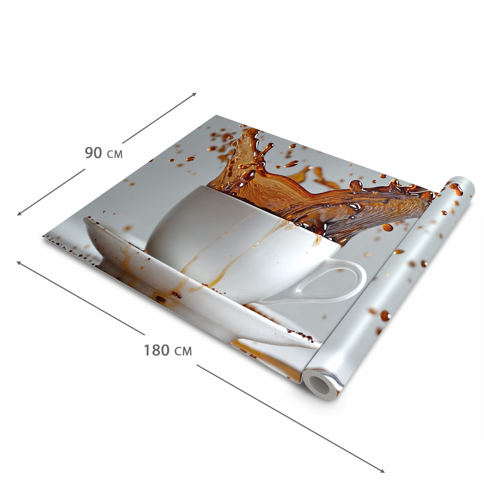 Komfortabler Küchenteppich mit Motiv Kaffeeexplosion in der Grösse 60x90 cm