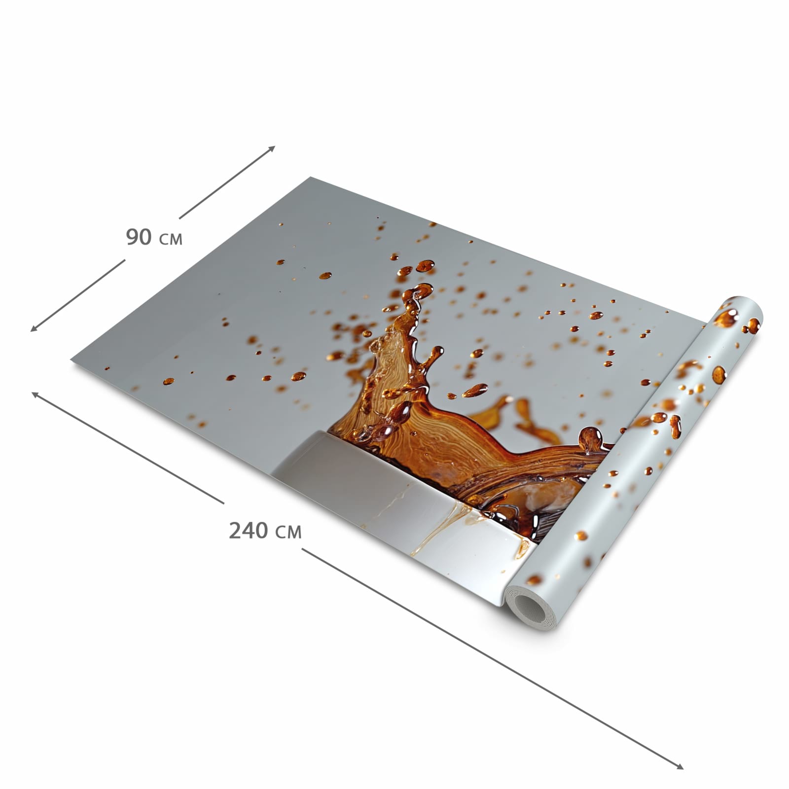 Wasserabweisender Küchenvorleger mit Motiv Kaffeeexplosion in der Grösse 60x90 cm