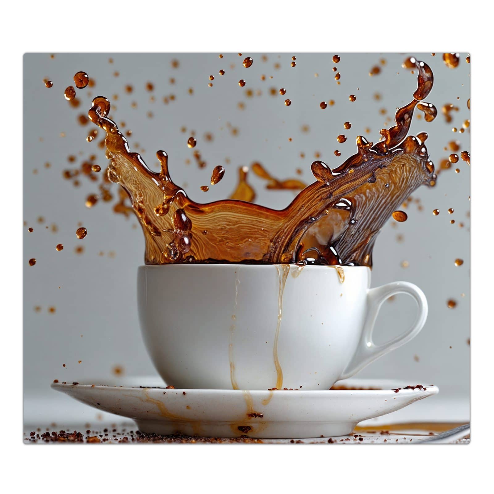 1-teilige Herdabdeckplatte mit Kaffeeexplosion-Motiv in der Frontansicht