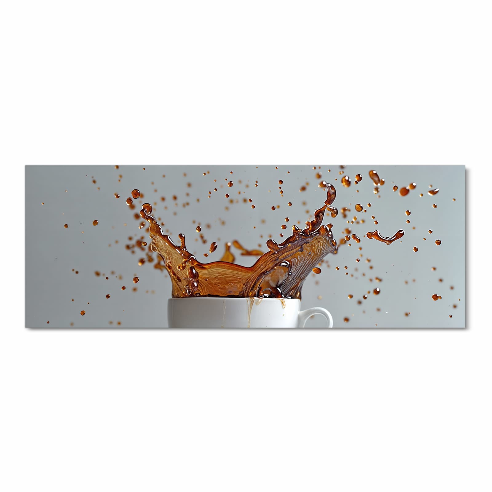 Flacher waschbarer Küchenteppich mit Motiv Kaffeeexplosion in Frontansicht