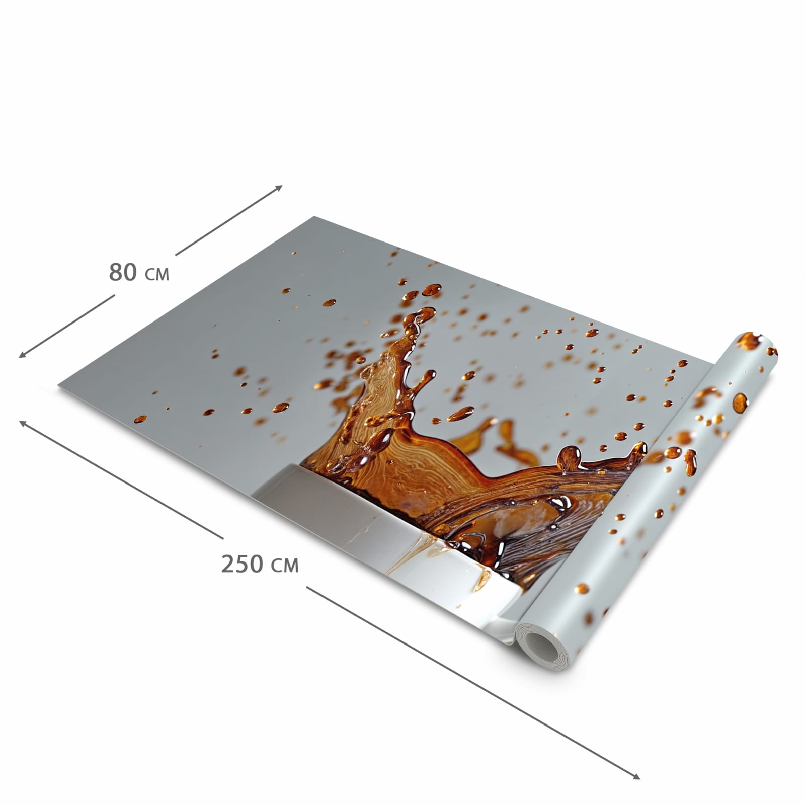 Geräuschdämpfender Läufer für die Küche mit Motiv Kaffeeexplosion in der Größe 60x90 cm