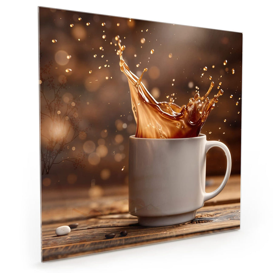 Maße Küchenrückwand Goldene Kaffeewelle aus Glas