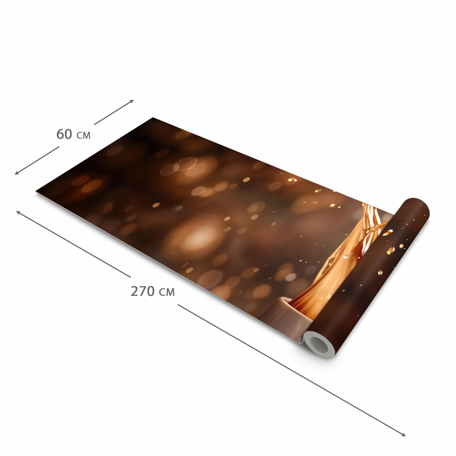 Komfortabler rutschfester Küchenläufer mit Motiv Kaffee Spritzer in der Größe 60x300 cm