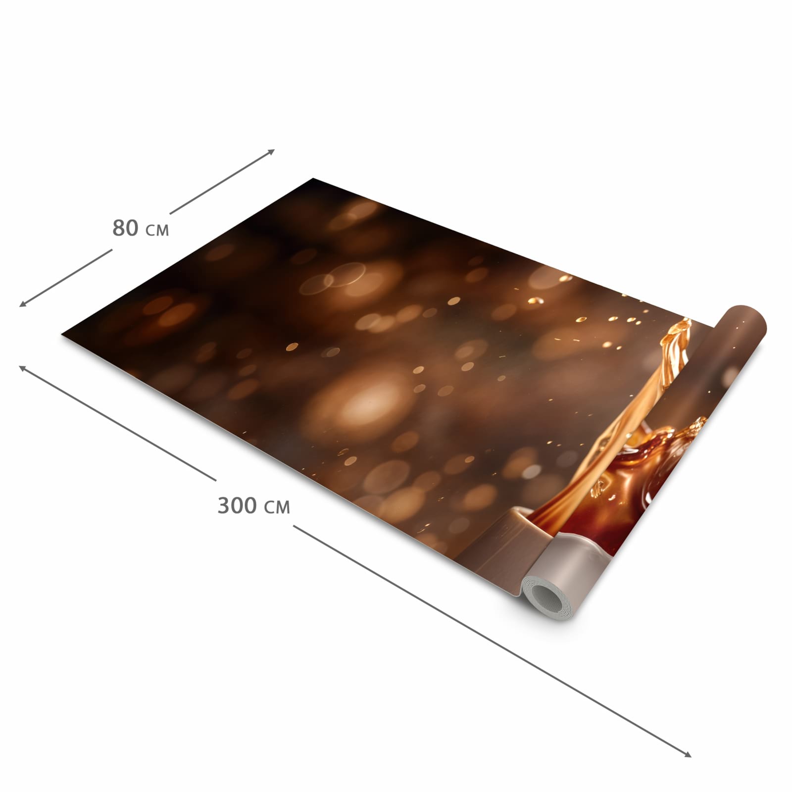 Waschbarer moderner Küchenläufer mit Motiv Kaffee Spritzer in der Grösse 60x300 cm