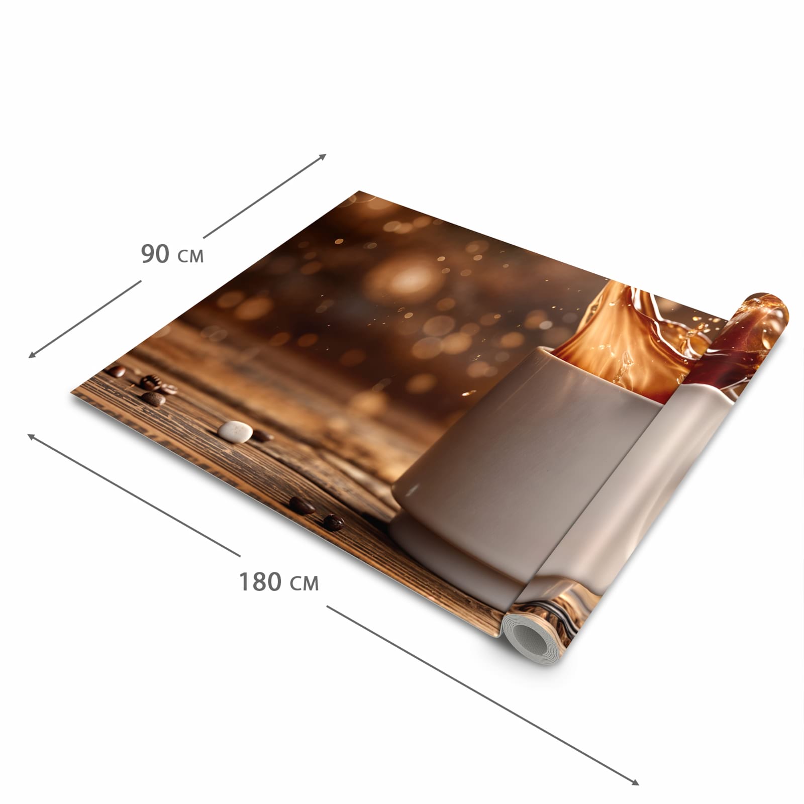 Langlebiger abwaschbarer Küchenläufer mit Motiv Kaffee Spritzer in der Grösse 60x90 cm