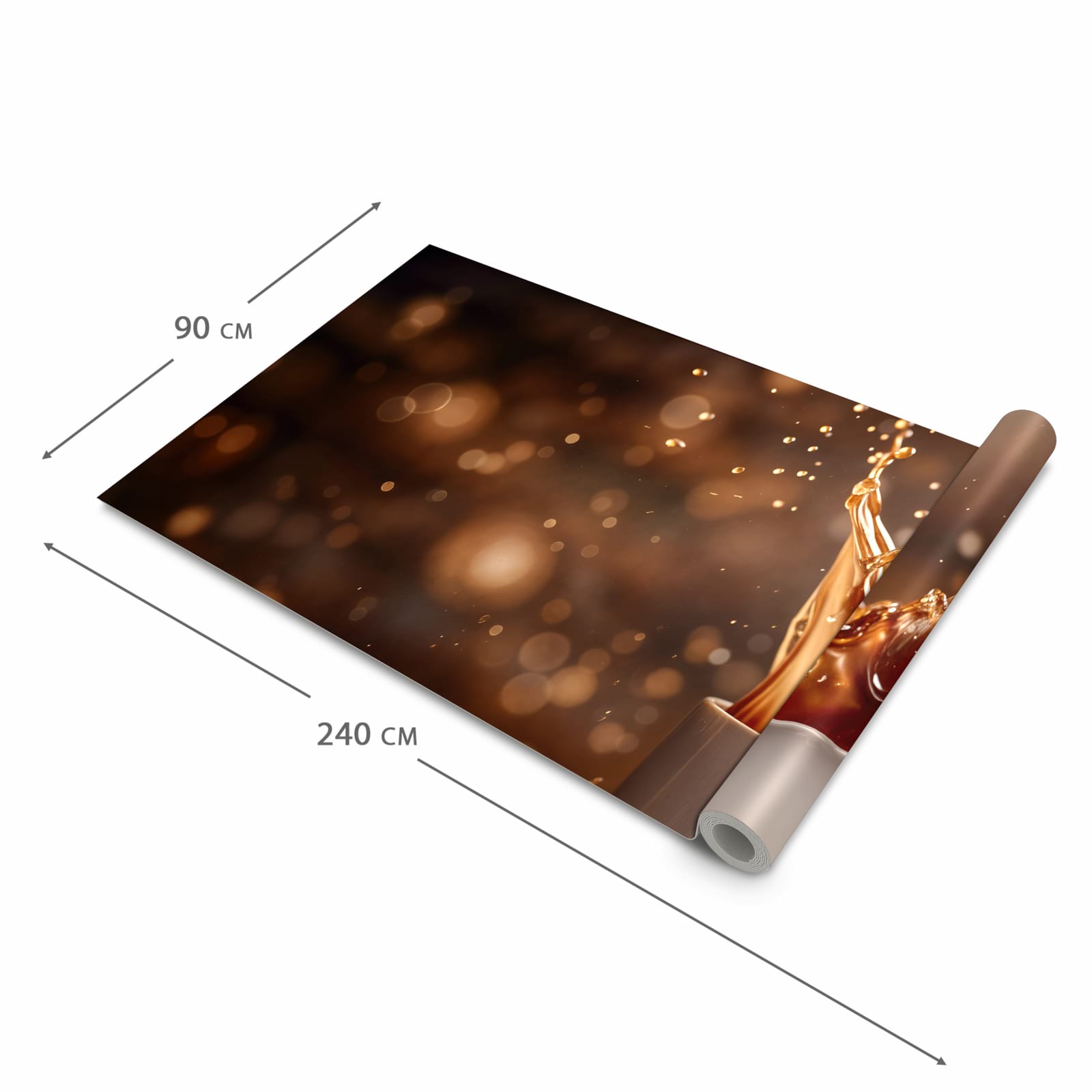 Rutschfester Küchenteppich mit Motiv Kaffee Spritzer in der Grösse 60x90 cm