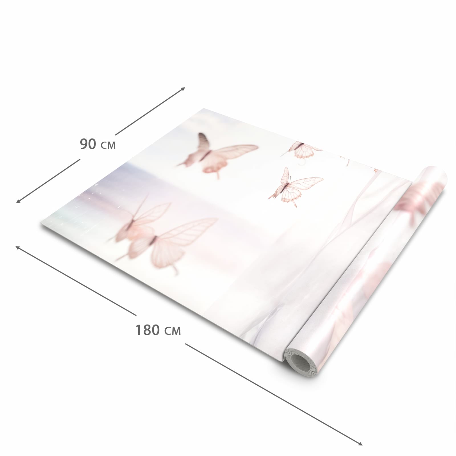 Fleckenresistenter waschbarer Küchenteppich mit Motiv Schmetterlinge Vorhangsins in der Grösse 60x300 cm
