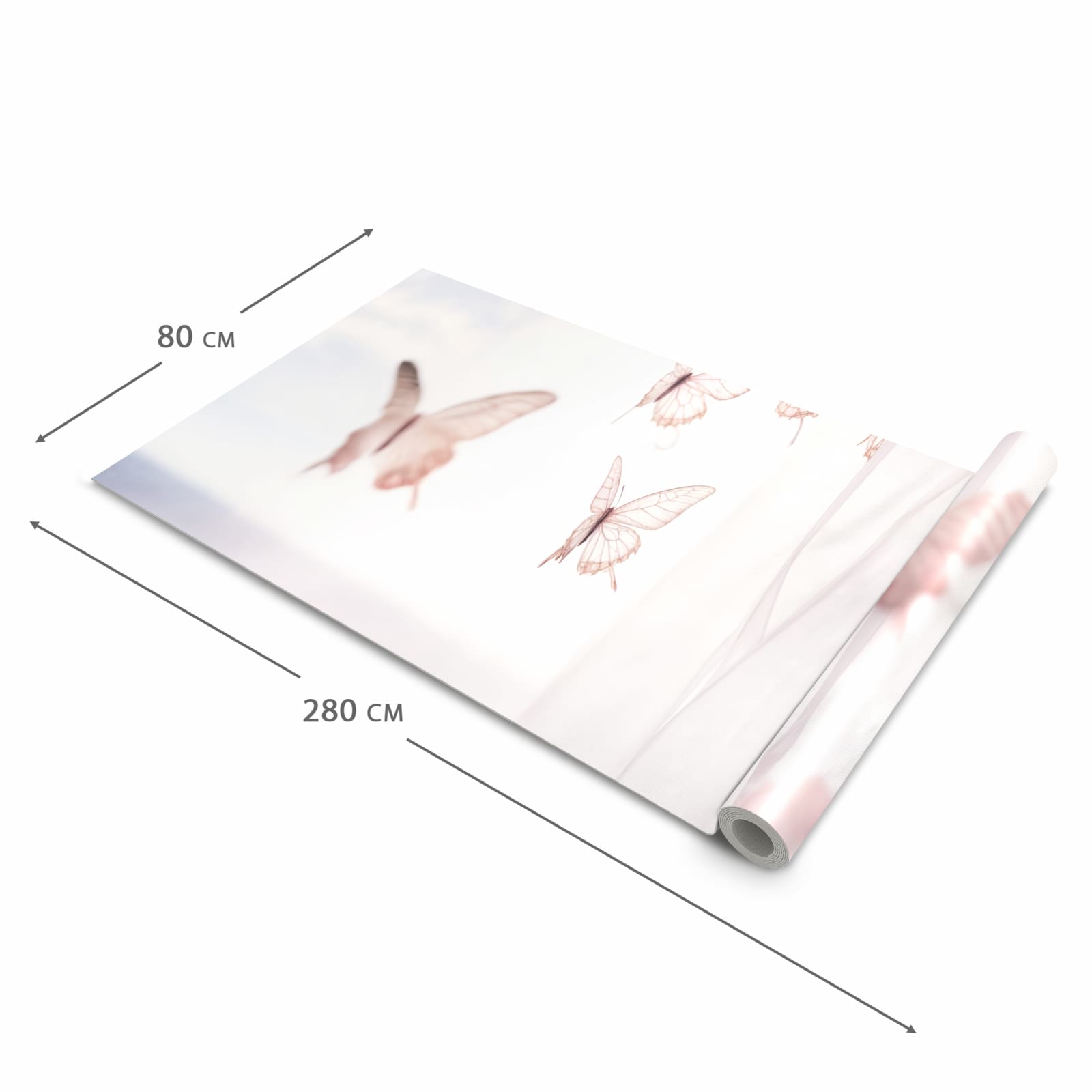 Großer Küchenteppich mit Motiv Schmetterlinge Vorhangsins in der Grösse 60x300 cm für Trittkomfort