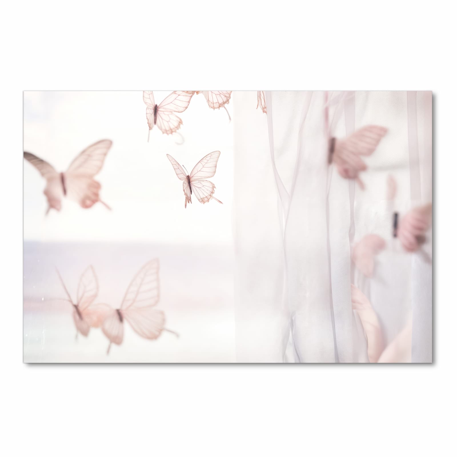 Komfortabler waschbarer Küchenteppich mit Motiv Schmetterlinge Vorhangsins in Frontansicht