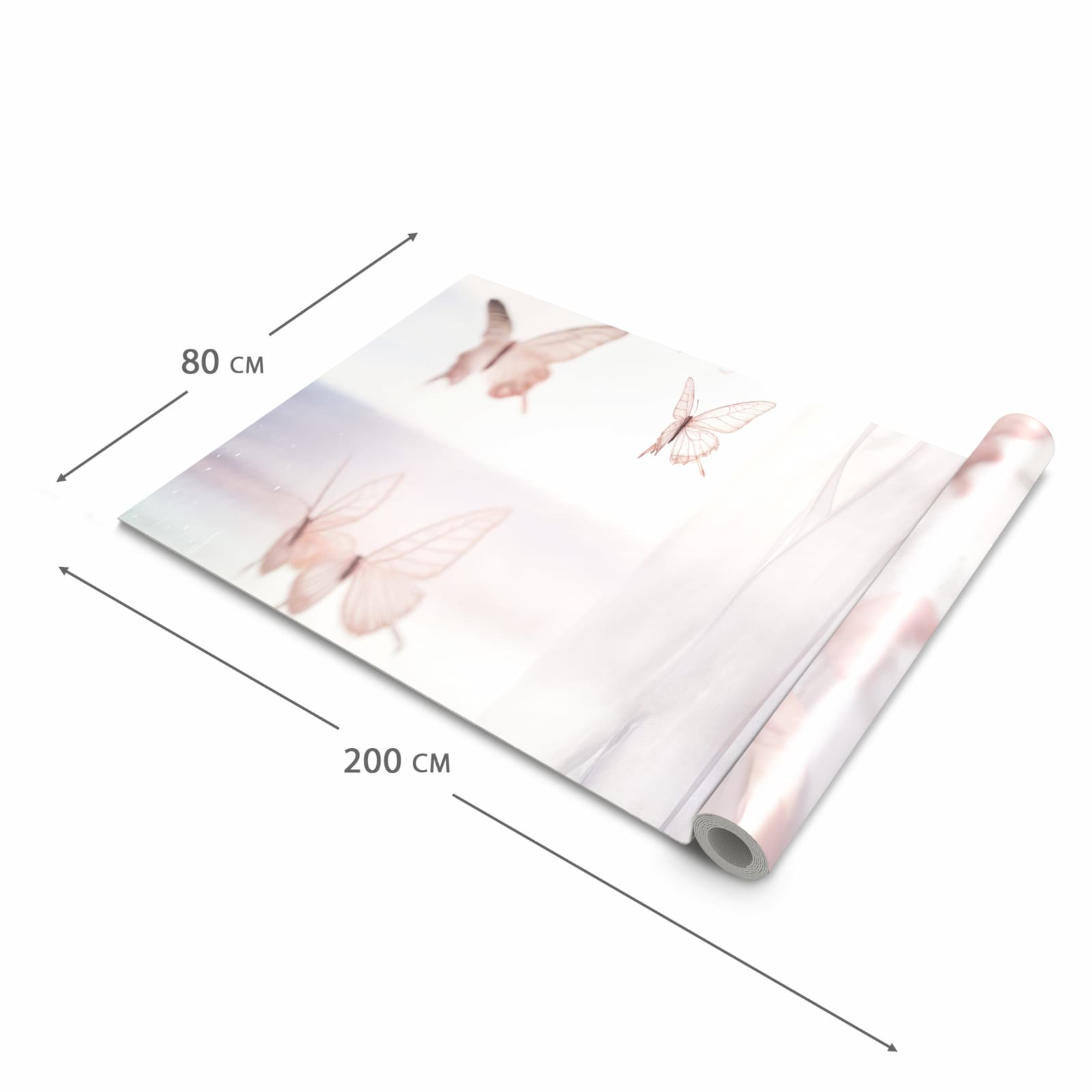 Abriebfester Küchenteppich mit Motiv Schmetterlinge Vorhangsins in der Grösse 60x300 cm, waschbar