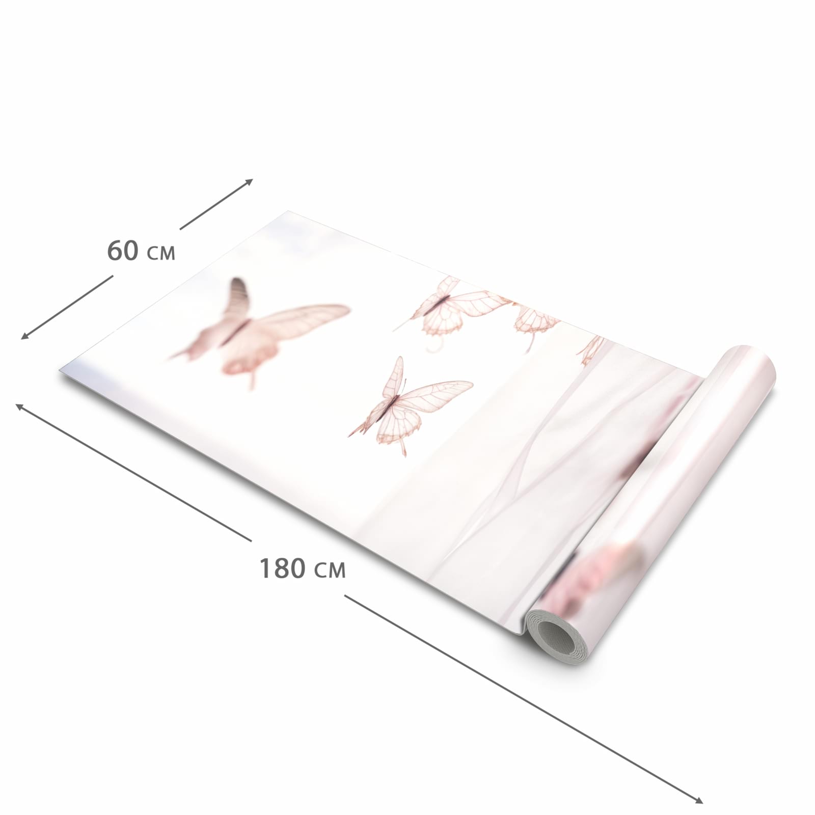 Farbbeständiger Küchenteppich mit Motiv Schmetterlinge Vorhangsins in der Grösse 60x300 cm