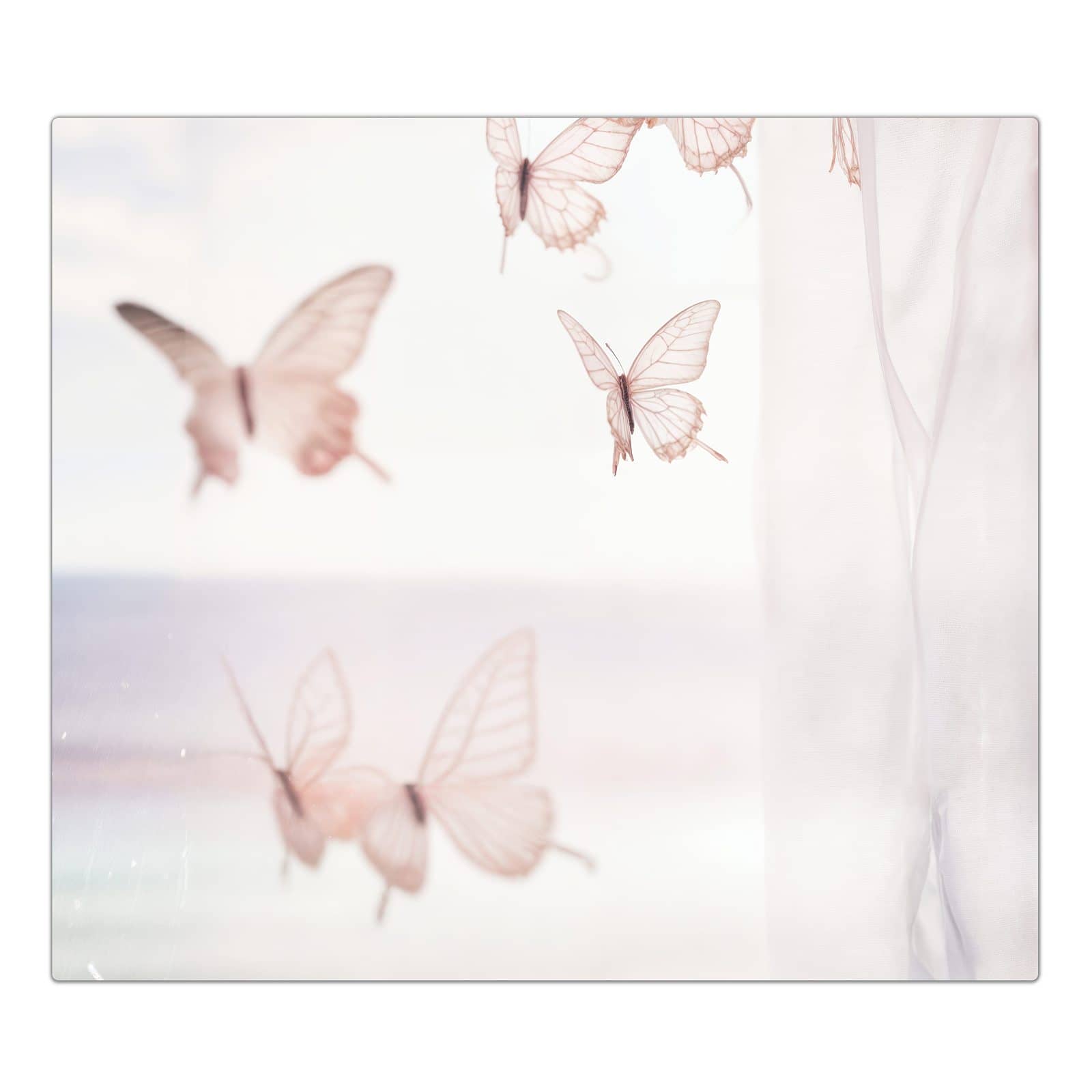 1-teilige Abdeckung für Herdplatte mit Schmetterlinge Vorhangsins-Motiv in der Frontansicht #grösse_1-Teilig (60x52cm)